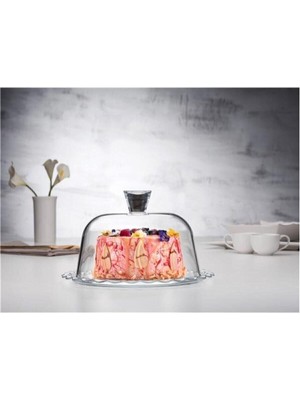 Paşabahçe Patisserie Kek Fanusu Cam Kapaklı Sunum Tabağı ( 96874 ) FMA99946