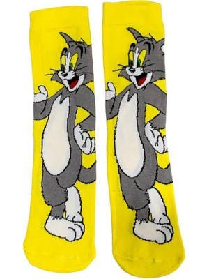 Al Bi 90Lık Tom Çizgi Film Karakterli Renkli Çorap