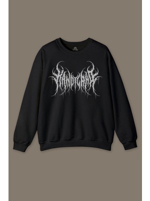 So Cool Gotik Kandyland Logo Candy Gothic Siyah Baskılı Siyah Baskılı Sweatshirt