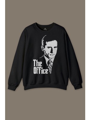 So Cool The Office Michael Scott Godfather Dunder Mifflin Baskılı Siyah Baskılı Sweatshirt