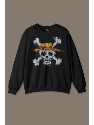 So Cool Şapkalı One Piece Anime Baskılı Sweatshirt