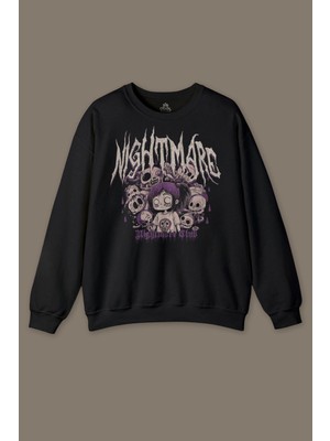 Nightmare Club Korku Kulübü Baskılı Sweatshirt