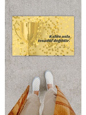 Dijital Baskı Yeşil Dış ve Iç Mekan Doğal Taş Desen Kapı Önü Paspası