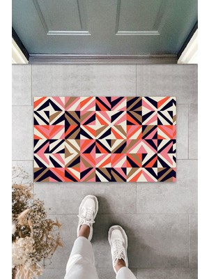 Dış ve Iç Mekan Renkli Kapı Önü Paspası Modern Desen Paspas