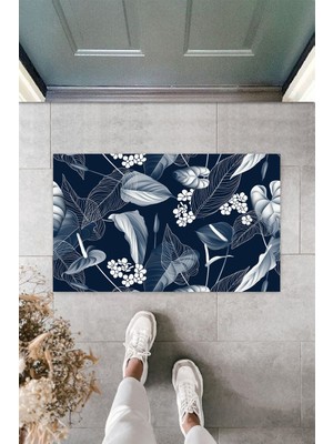 Dijital Baskı Yeşil Dış ve Iç Mekan Doğal Taş Desen Kapı Önü Paspası