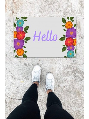 Dijital Baskı Yeşil Dış ve Iç Mekan Doğal Taş Desen Kapı Önü Paspası