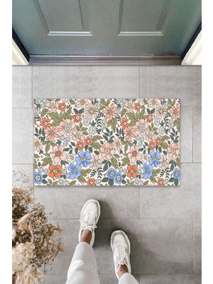 Dijital Baskı Yeşil Dış ve Iç Mekan Doğal Taş Desen Kapı Önü Paspası