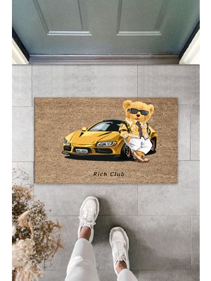 Dijital Baskı Yeşil Dış ve Iç Mekan Doğal Taş Desen Kapı Önü Paspası