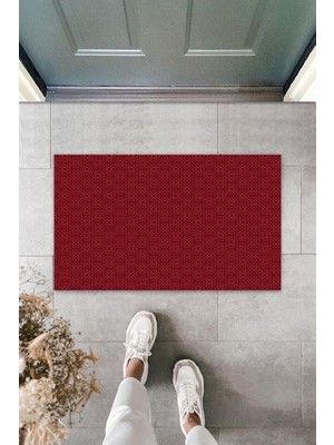 Dış ve Iç Mekan Gül Kurusu Kapı Önü Paspası Kalp Motif Desen Paspas