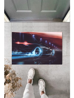 Dijital Baskı Yeşil Dış ve Iç Mekan Doğal Taş Desen Kapı Önü Paspası