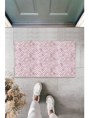 Dijital Baskı Yeşil Dış ve Iç Mekan Doğal Taş Desen Kapı Önü Paspası