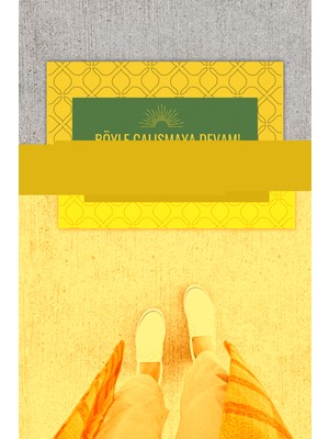 Stok Shop Dijital Baskı Yeşil Dış ve Iç Mekan Doğal Taş Desen Kapı Önü Paspası