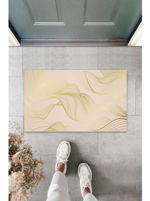 Çok Amaçlı Dijital Modern Dalgalı Pudra Kapı Paspası Dış Mekan Paspas