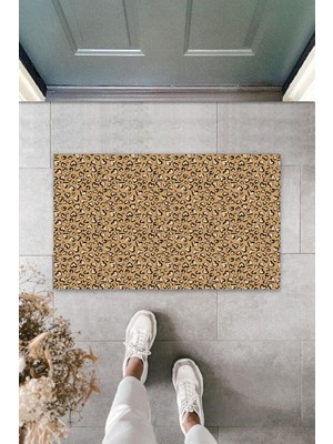 Dijital Baskı Yeşil Dış ve Iç Mekan Doğal Taş Desen Kapı Önü Paspası