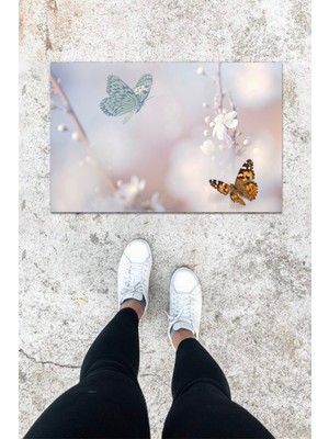 Stok Shop Dijital Baskı Yeşil Dış ve Iç Mekan Doğal Taş Desen Kapı Önü Paspası