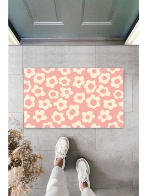 Çok Amaçlı Dijital Çiçekk Pembe Kapı Paspası Dış Mekan Paspas