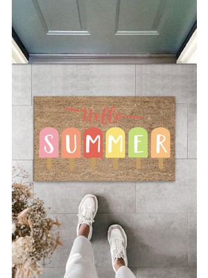 Dijital Baskı Yeşil Dış ve Iç Mekan Doğal Taş Desen Kapı Önü Paspası