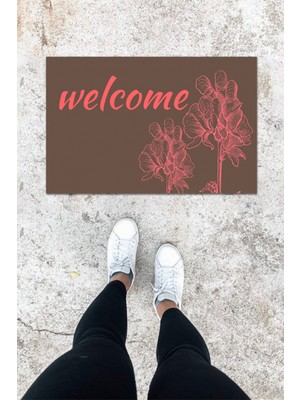 Stok Shop Dijital Baskı Yeşil Dış ve Iç Mekan Doğal Taş Desen Kapı Önü Paspası