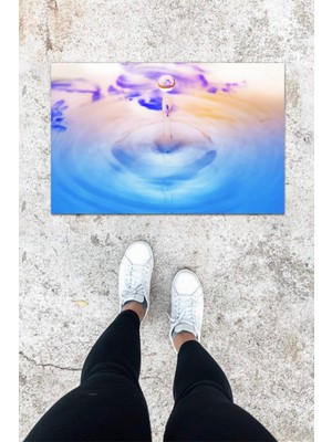 Dijital Baskı Ebruli Dış ve Iç Mekan Damla Desen Kapı Önü Paspası