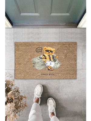 Stok Shop Dijital Baskı Yeşil Dış ve Iç Mekan Doğal Taş Desen Kapı Önü Paspası