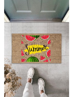 Stok Shop Dijital Baskı Yeşil Dış ve Iç Mekan Doğal Taş Desen Kapı Önü Paspası
