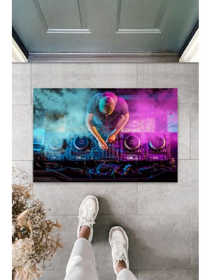 Stok Shop Dijital Baskı Yeşil Dış ve Iç Mekan Doğal Taş Desen Kapı Önü Paspası