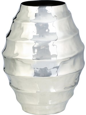 Vitale Dalgalı Vazo Silver 24X31 cm AK.JA0136