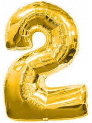 Hayaller Dükkanı Folyo Balon Rakam 2 Altın 32INC Pk:1