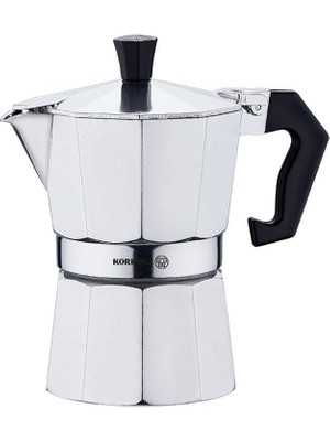 Korkmaz Etna 150 ml 3 Fincan Moka Pot Alüminyum Gövde ile Estetik Tasarım