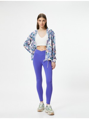 Koton Asimetrik Kesim Yüksek Bel Spor Tayt Slim Fit