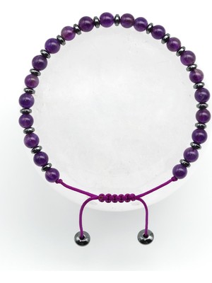 Alibaba Doğaltaş Ametist Doğal Taş Makrome Örme Bileklik