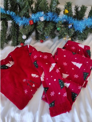 Dante Trend Kırmızı Christmas Noel Polar Pijama Takımı