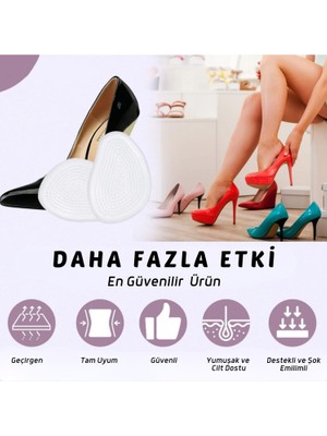 Palwin Stiletto İçi Kaydırmaz Jel Ön Tabanlık, Yapışkanlı,  Silikon Yarım Ayakkabı Tabanlığı 1 Çift