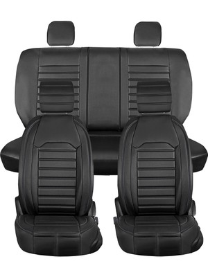 Ack Hyundai Tucson Yeni Uyumlu Deri Oto Koltuk Kılıfı Ön-Arka 5li Set Original Seri Siyah