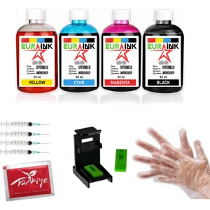 Canon MX410 Için Siyah ve Renkli Kartuş 50 ml x 4 Dolum Seti
