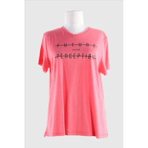 2093_Baskılı V Yaka Kısa Kollu T-shirt
