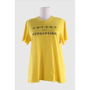 2093_Baskılı V Yaka Kısa Kollu T-shirt