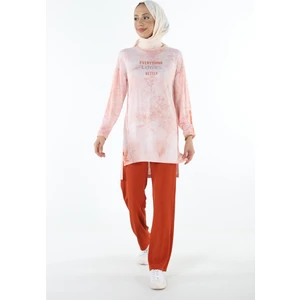 2186_Batik Desen Görünümlü Baskılı Tesettür Tunik