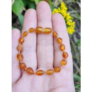 Kehribar Sarayı Baltık Damla Kehribar Bebek Bileklik Mat Bal Rengi 13 cm