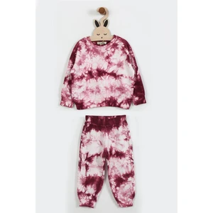 Unisex Çocuk Batik Desenli 3 Iplik Şardonsuz Eşofman Takımı