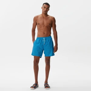 Erkek Mavi Baskılı Deniz Şortu T35505T.4MG