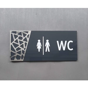Antrasit Silver Pattern Seri Wc Yönlendirme Tabelası