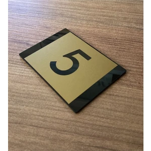 Minimal Gold Tasarım Apartman Kapı Numarası