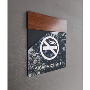 Wooden Serisi Large Boy Sigara Içilmez Uyarı Levhası