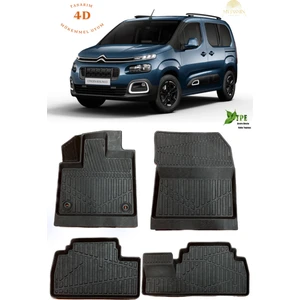 My Jasmin Citroen Berlingo 2019 Sonrası 4d Extra Havuzlu Paspas Siyah Renk