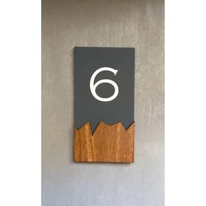 Wooden Serisi Dikey Kapı Numarası