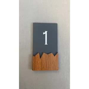 Wooden Serisi Dikey Kapı Numarası