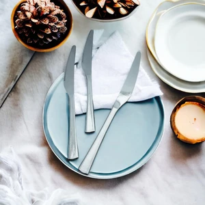 12'li Yemek Bıçağı Seti Paslanmaz Çelikten Dayanıklı Düz Model 12 Adet