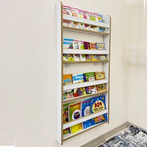 Emdief Home Montessori Çocuk Odası Eğitici Kitaplık - 4 Raflı Mdf Kitaplık - Duvar Rafı
