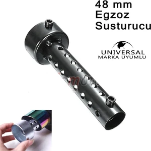 Motosiklet Egzoz Susturucusu 48 mm Vida Model Siyah